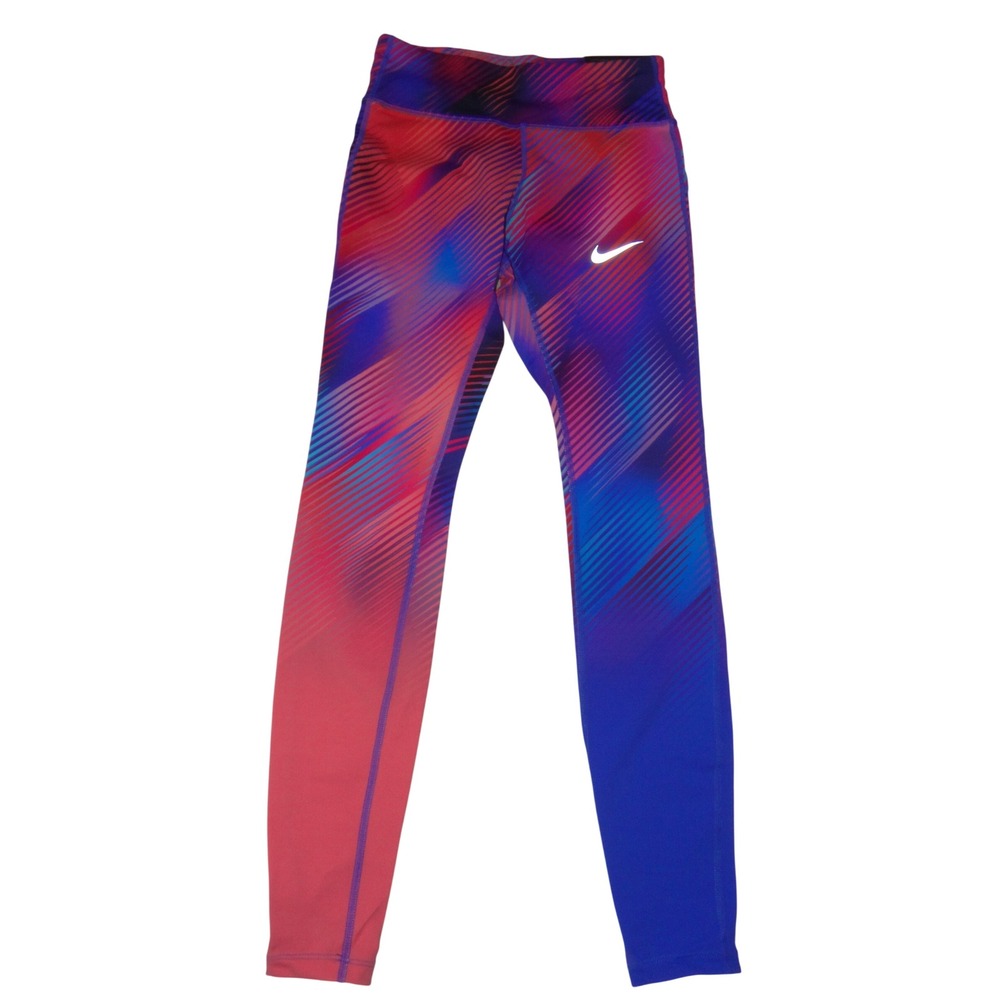 Nike Epic Lux Tight Running Leggings XS Purple Pink Blue Stripe Dri-FIT 4332
